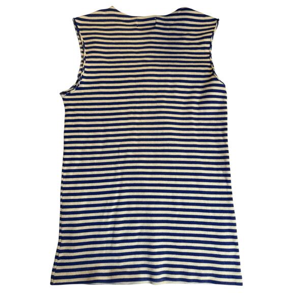 RRL Ralph Lauren Blue White Striped Tank Women’s Large Made in USA 100% Cotton - Picture 3 of 7